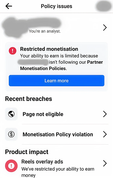 Policies while setting up a account